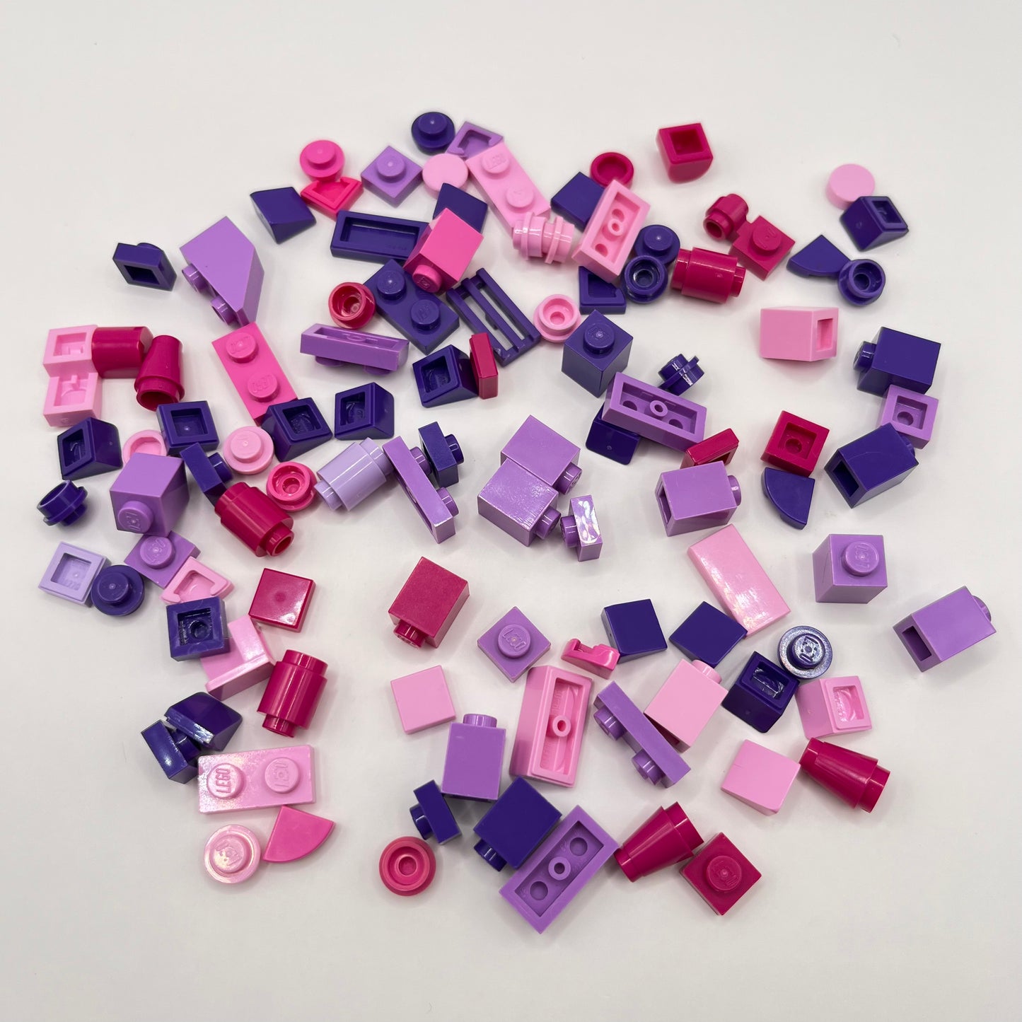 LEGO Greebling, Mixed Pink and Purple, 100 Pieces