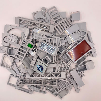LEGO Building Pieces, Light Bluish Grey, Approx. 220g