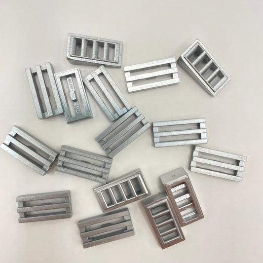 LEGO Grills, Metallic Silver, 16 Pieces