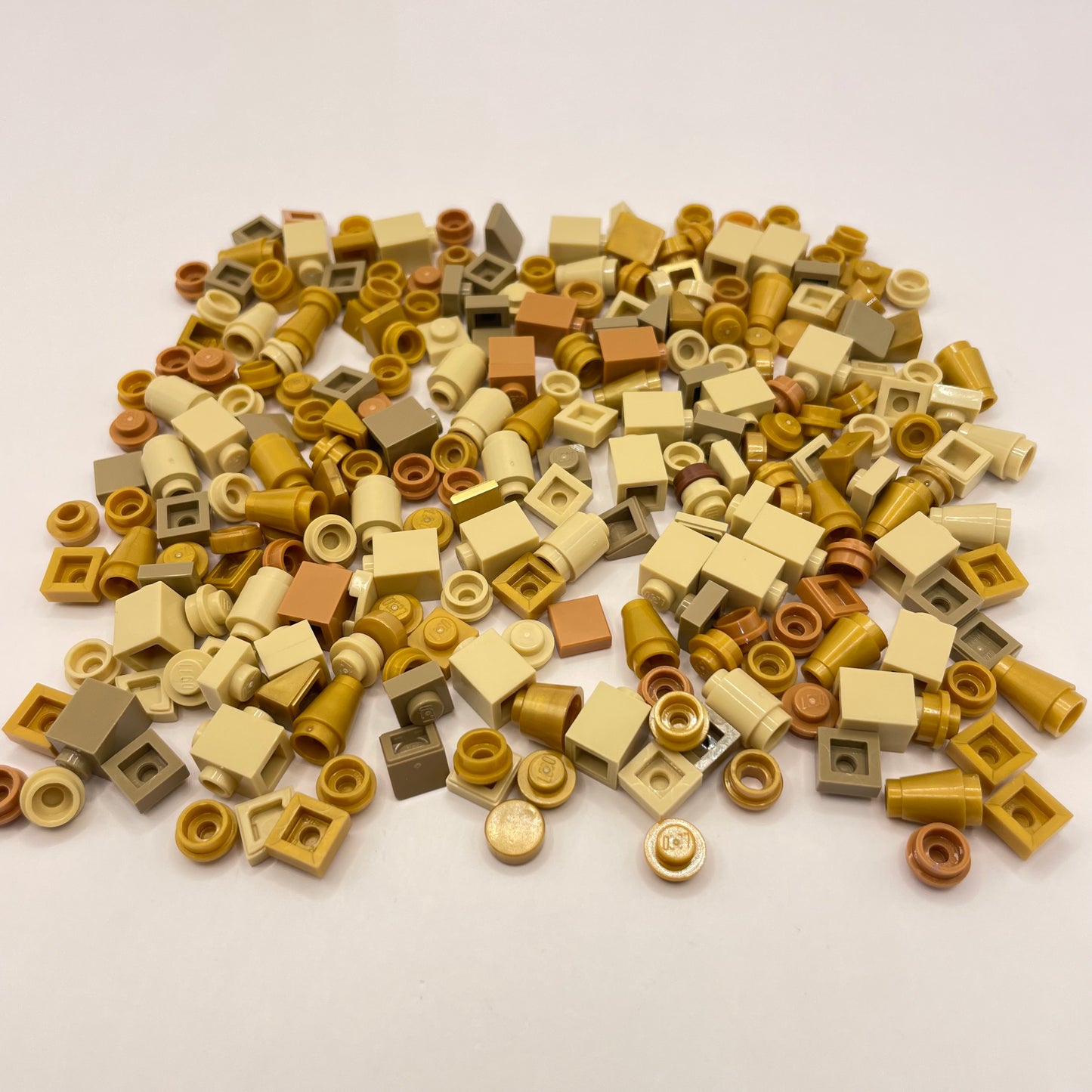 LEGO Greebling, 1x1, Tan and Gold, Approx. 45g