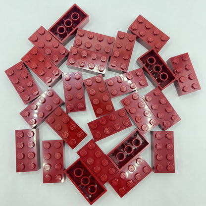LEGO 2 x 4 Bricks, Dark Red, 25 Pieces