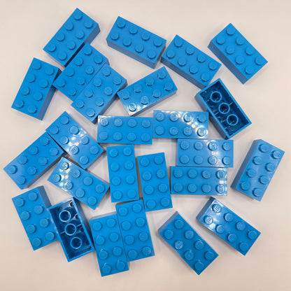 LEGO 2 x 4 Bricks, Dark Azure, 25 Pieces