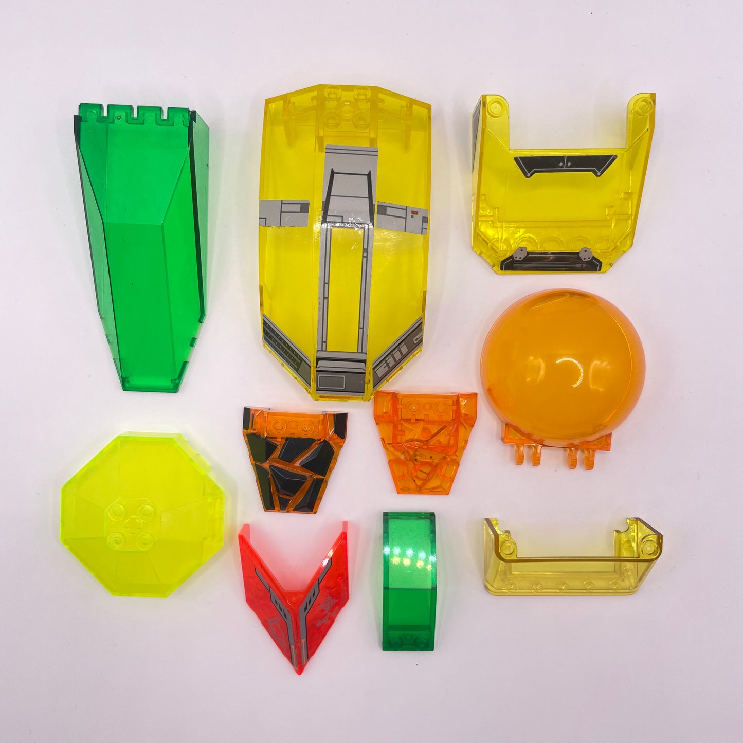LEGO  Mixed Windscreens, Cockpits, Transparent, Mixed Colours, Vehicles 10Pieces