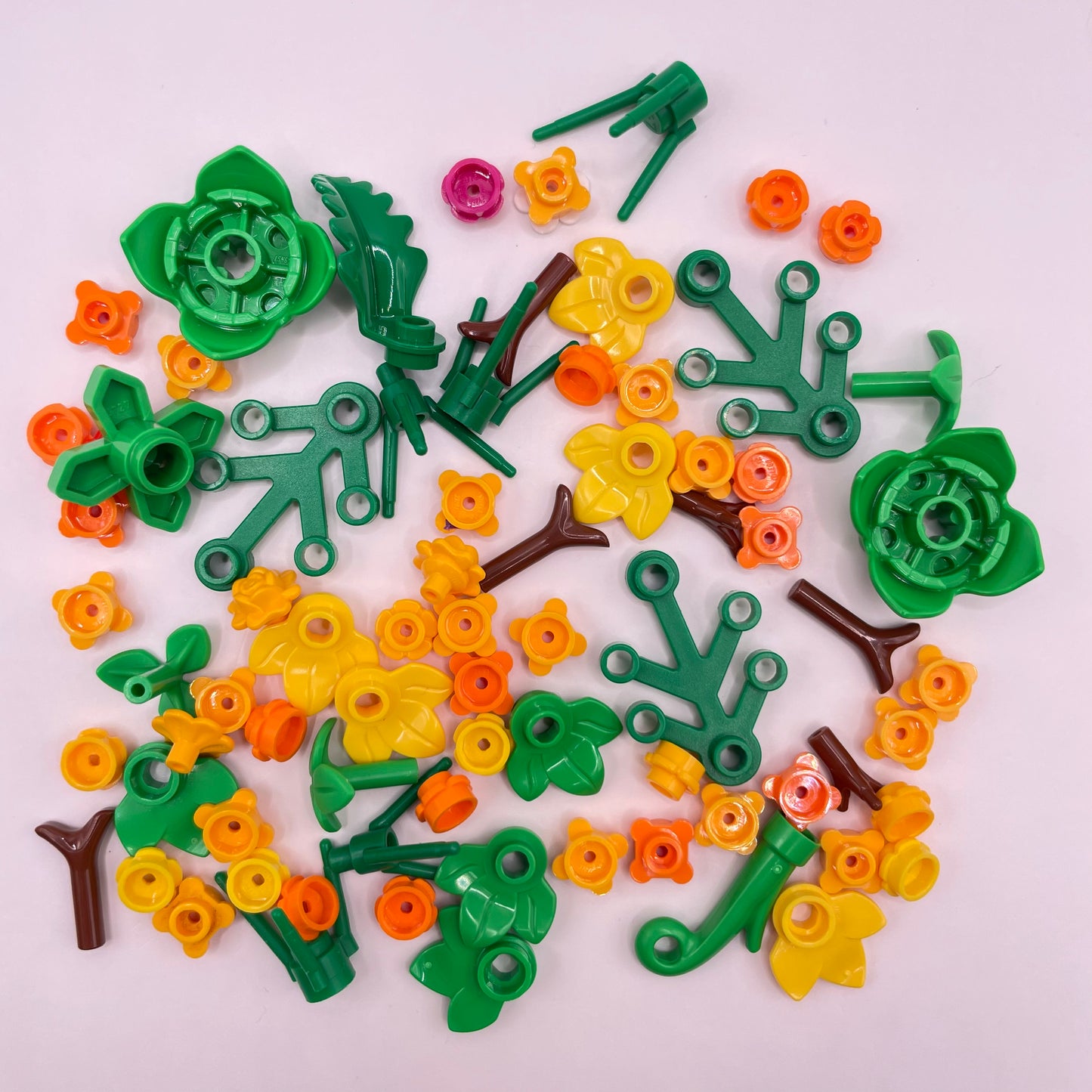 LEGO Flowers and Leaves, Orange and Yellow, Plant, 70 Pieces
