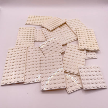 LEGO Medium Plates, 6x Wide, White, Approx. 120g