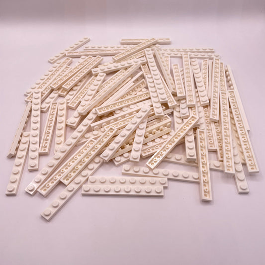 LEGO Plates, 1x Wide, Long, White, Approx. 120g
