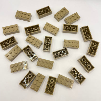 LEGO 2x4 Brick, Dark Tan, 25 Pieces