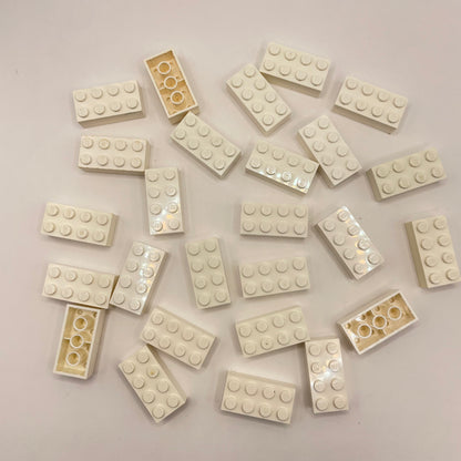 LEGO 2 x 4 Bricks, White, 25 Pieces