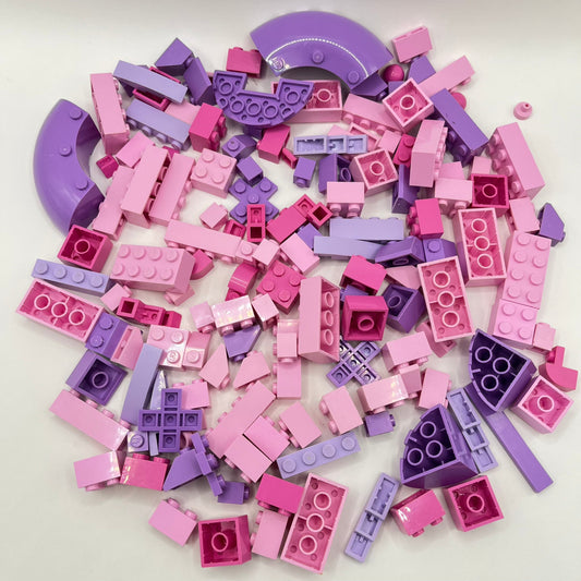 LEGO Pastel Pink and Purple, Mixed Pieces, Approx. 160g