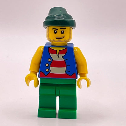 LEGO Pirate - Blue Vest, Pirate, Minifigure, (pi108)