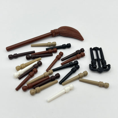 LEGO Harry Potter Wands, Broom, Minifigure Accessories, 18 Pieces