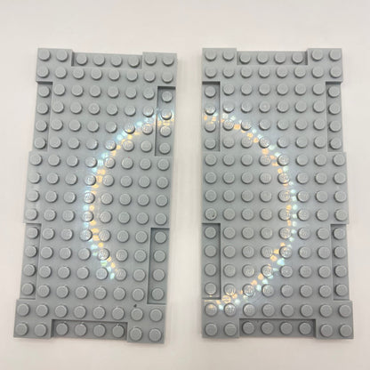LEGO 8x16 Modified Plates, Light Bluish Grey, 2 Pieces,