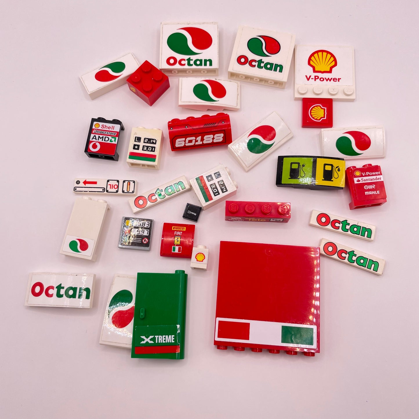 LEGO Prints and Stickers, Octan, Mixed Pieces, Approx. 35g