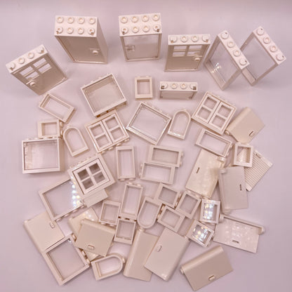LEGO Building Frames, Windows, Doors, White, Approx. 110g
