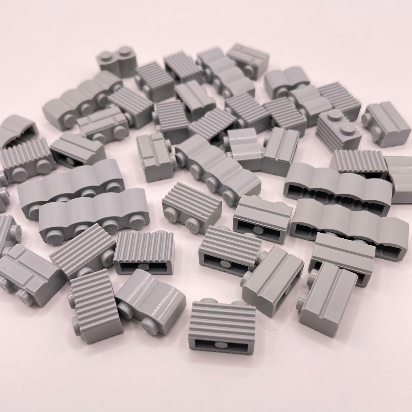 LEGO Textured Bricks, Light Bluish Grey, 45 Pieces