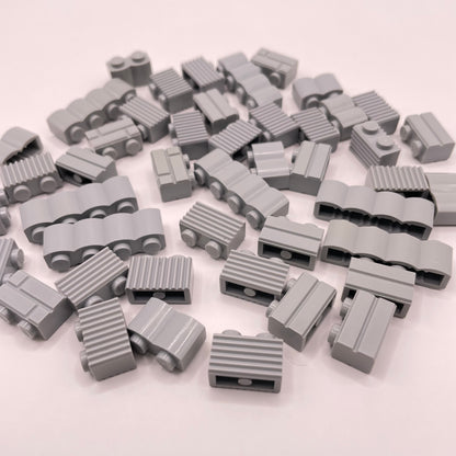 LEGO Textured Bricks, Light Bluish Grey, 45 Pieces