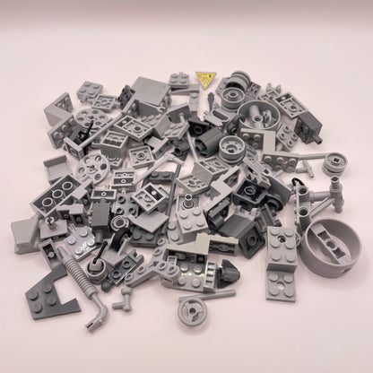 LEGO Vehicle Pieces, Mixed Bluish Grey, Approx. 110g