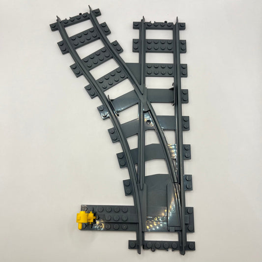 LEGO Left Switch Point, Dark Bluish Grey, RC Train Track, 2 Pieces
