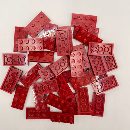 LEGO Plates, 2x4, Dark Red, 40 Pieces