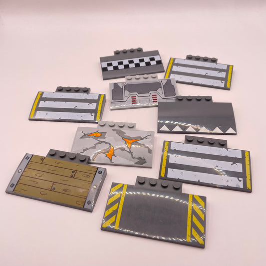 LEGO Prints and Stickers, Ramps, Vehicle, Grey, 9 Pieces
