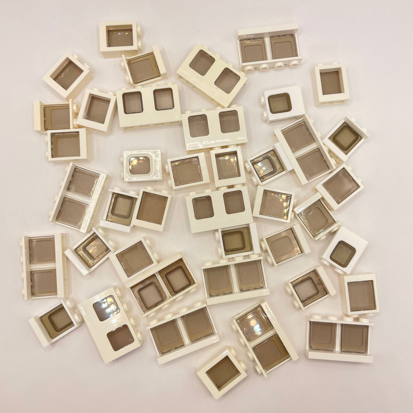 LEGO Small Building, White Trans Black Inserts, Building, Approx. 60g