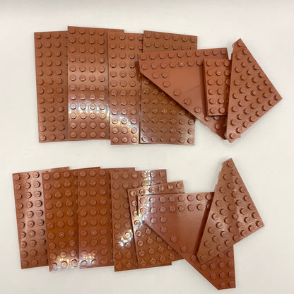 LEGO Plates, Reddish Brown, Approx. 110g