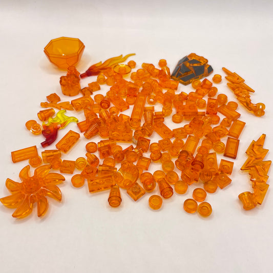 LEGO Transparent Orange, Mixed Pieces, Approx. 40g