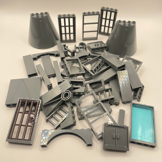 LEGO Building Pieces, Dark Bluish Grey, Approx. 166g