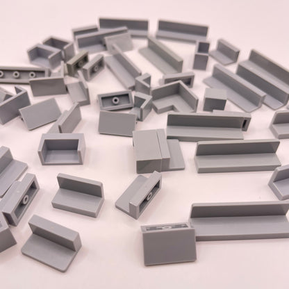LEGO Small Panels, Light Bluish Grey, 45 Pieces