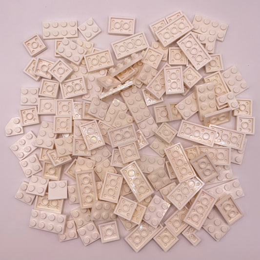 LEGO Plates 2x Wide, Short White, Approx. 100g