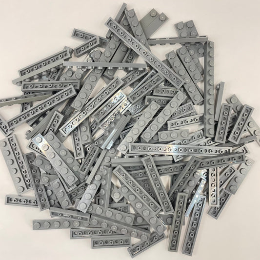 LEGO Plates 1x Wide, Dark Bluish Grey, Approx. 105g
