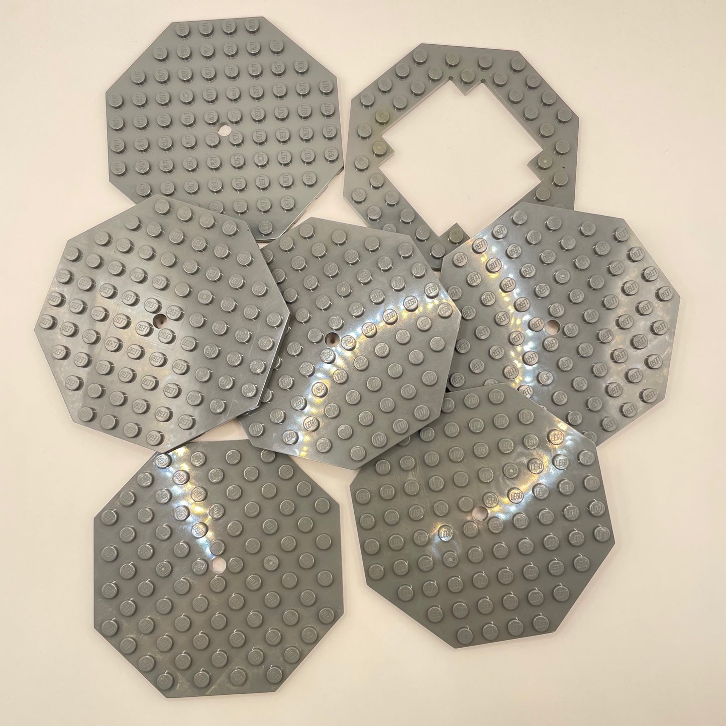LEGO Octagon Plates, Dark Bluish Grey, 7 Pieces