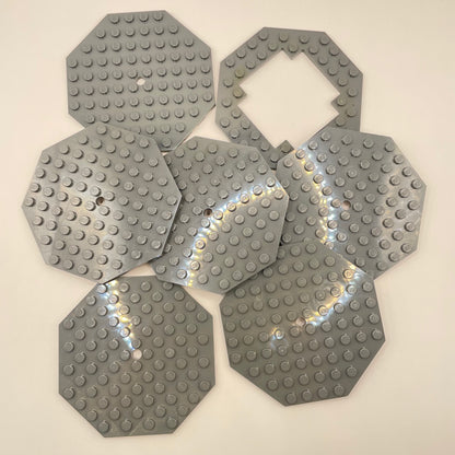 LEGO Octagon Plates, Dark Bluish Grey, 7 Pieces