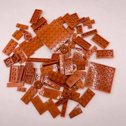 LEGO Dark Orange, Mixed Plates,  Approx. 65g