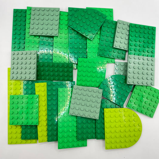 LEGO Medium Plates, Green, Approx. 190g