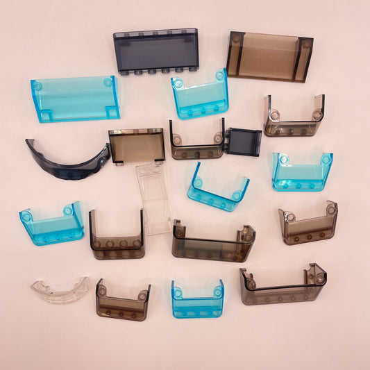 LEGO  Mixed Windscreens, Transparent, Mixed Colours, Vehicles, 20 Pieces