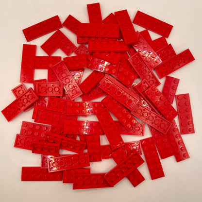 LEGO Medium Plates, 2x Wide, Red, Approx. 100g