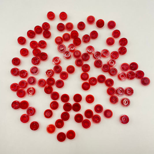 LEGO 100 Pieces 1x1 Round Plate Transparent Red