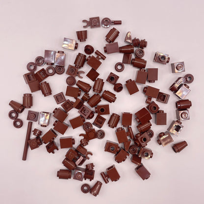 LEGO Greebling, Reddish Brown, 100 pieces