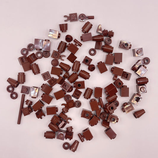 LEGO Greebling, Reddish Brown, 100 pieces