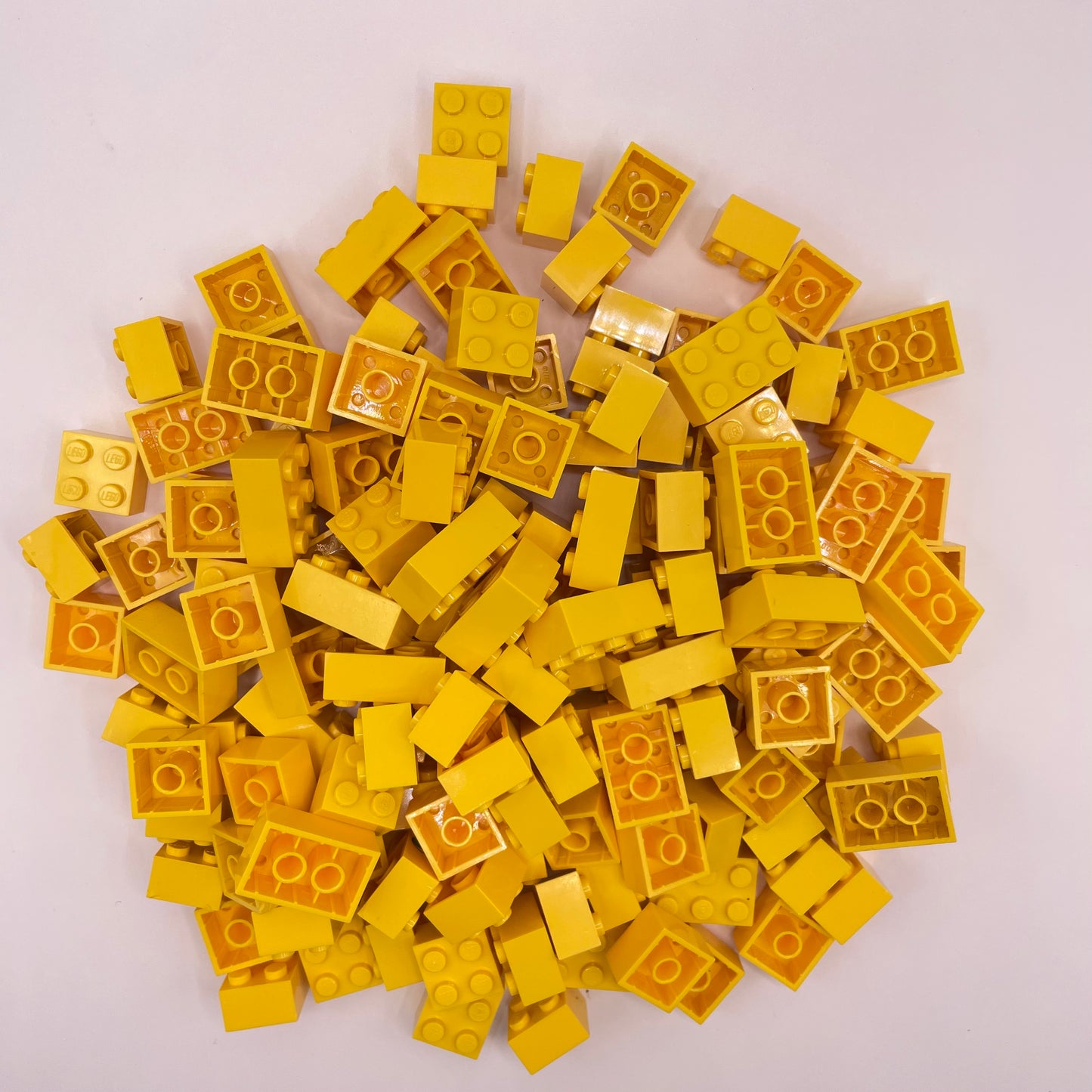 LEGO Bricks, Short, 2x Wide, Yellow, Approx. 200g