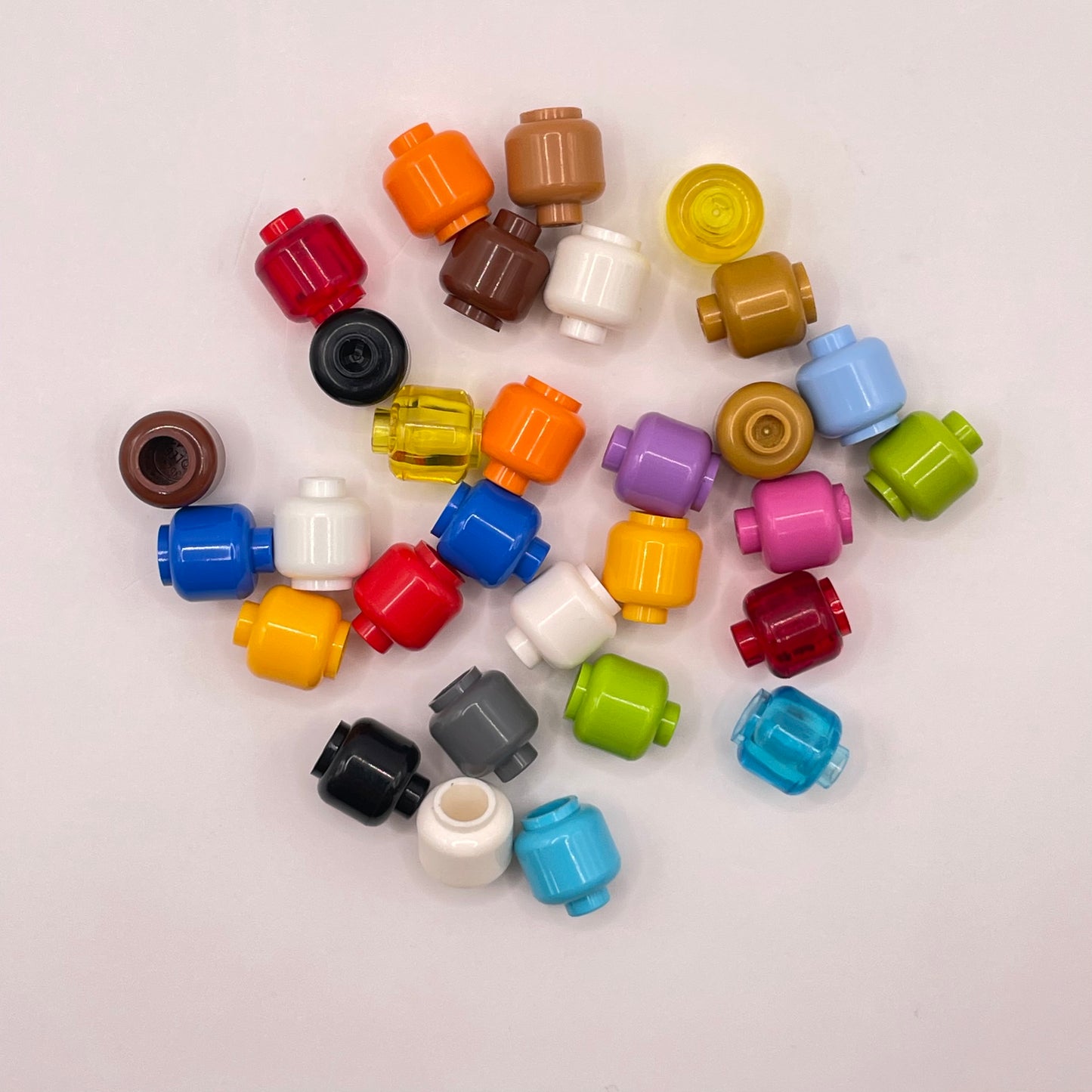LEGO Blank Heads, Mixed Colours, 30 Pieces