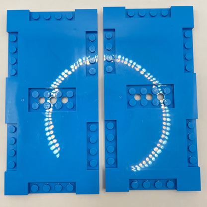 LEGO 8x16 Modified Plates, Dark Azure, 2 Pieces,
