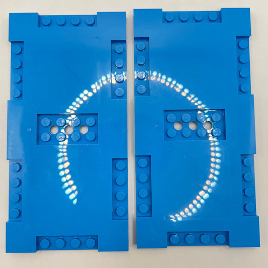 LEGO 8x16 Modified Plates, Dark Azure, 2 Pieces,
