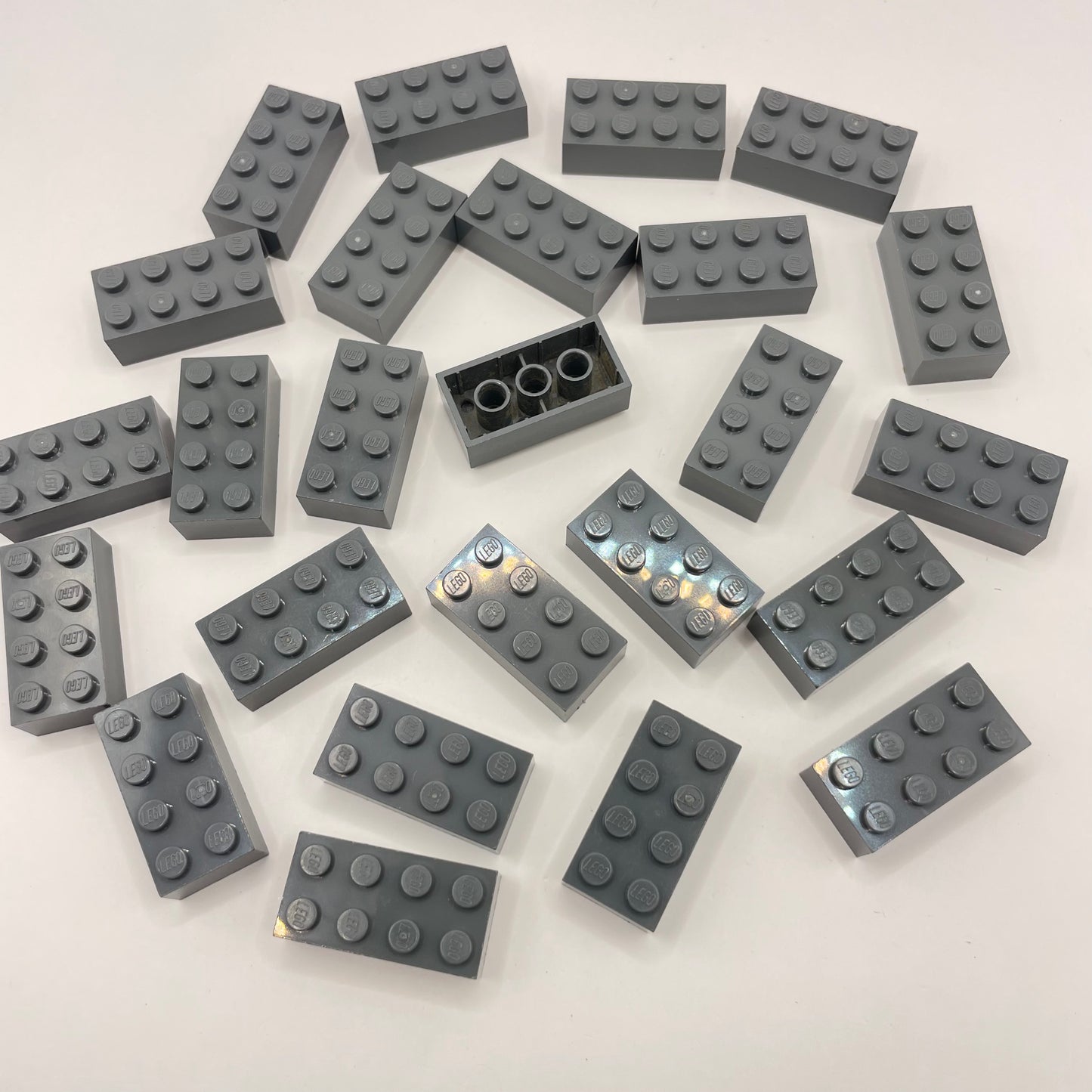LEGO 2 x 4 Bricks, Dark Bluish Grey, 25 Pieces