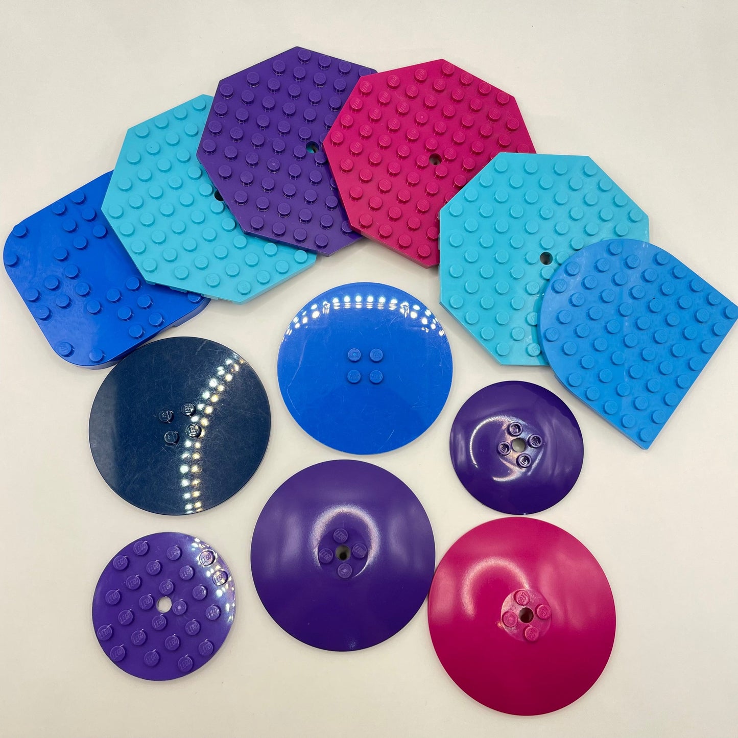 LEGO Plates, Octagon and Dish, Colourful, 12 Pieces