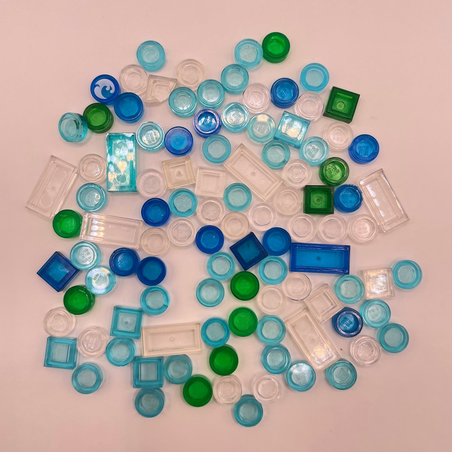 LEGO  Water, Transparent, Tiles, (100 Pieces)