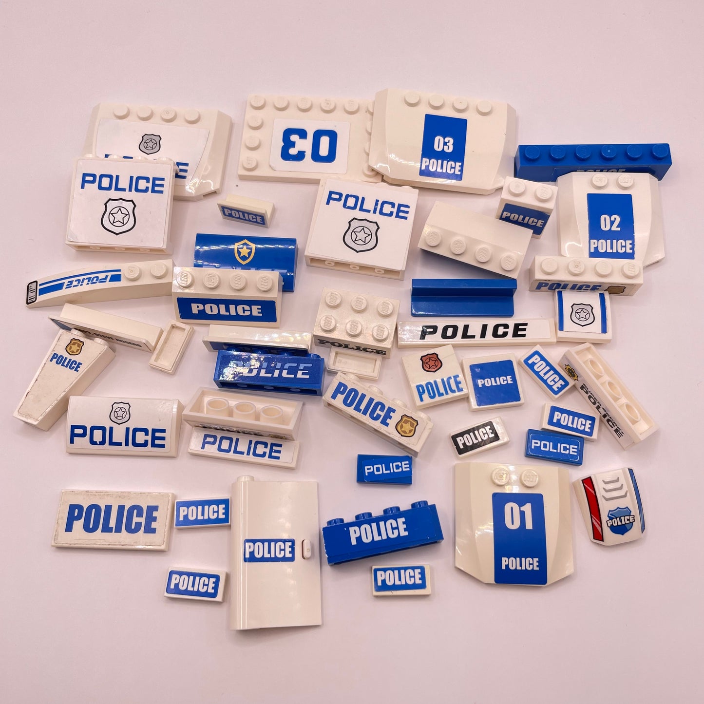 LEGO Prints and Stickers, Police, Mixed Pieces, Approx. 55g