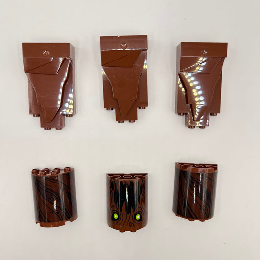LEGO Rock Panels, Tree Sections, Reddish Brown, 6 Pieces