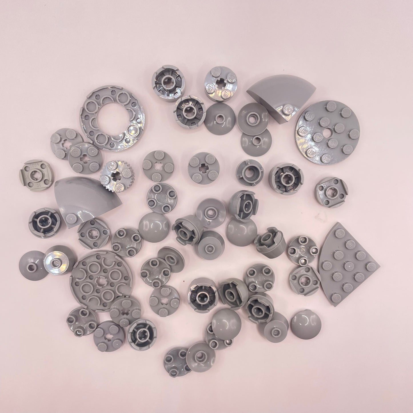 LEGO   Round Mixed Pieces, Light Bluish Grey, Approx. 30g